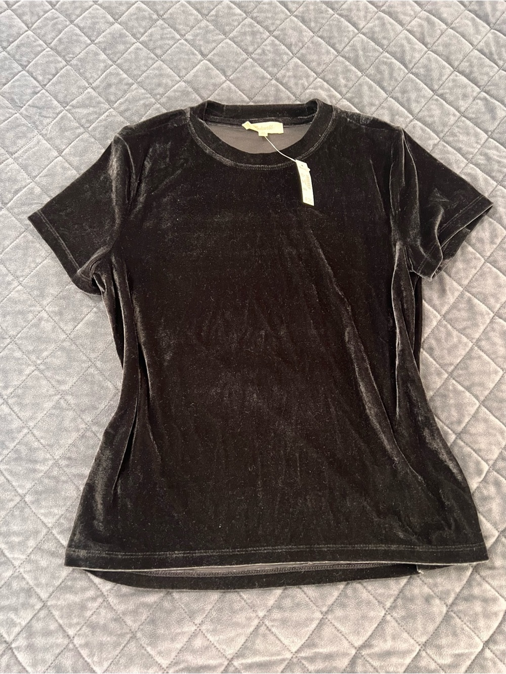 Madewell The relaxed tee in velvet Shirt women's XS Black Top Q